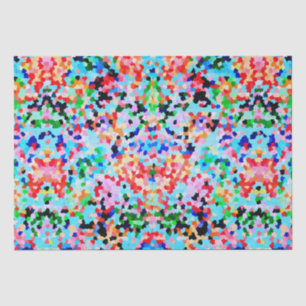 Colorful Confetti Abstract Mosaic Pattern Neck Tie Tissue Paper