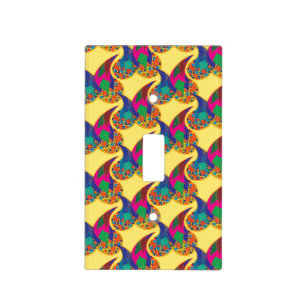 Colorful confetti abstract Paisley Rainbow drops Light Switch Cover