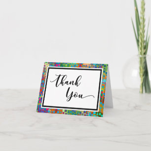Colorful Confetti Abstract Thank You Card