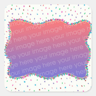 Colorful Confetti Add Photo Birthday Stickers