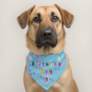 Colorful Confetti And Balloons Birthday Pet Bandana Collar