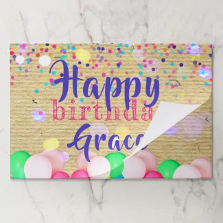 Colorful Confetti And Balloons Happy Birthday  Paper Pad