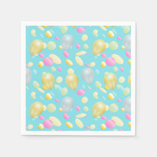 Colorful Confetti and Balloons Paper Napkins