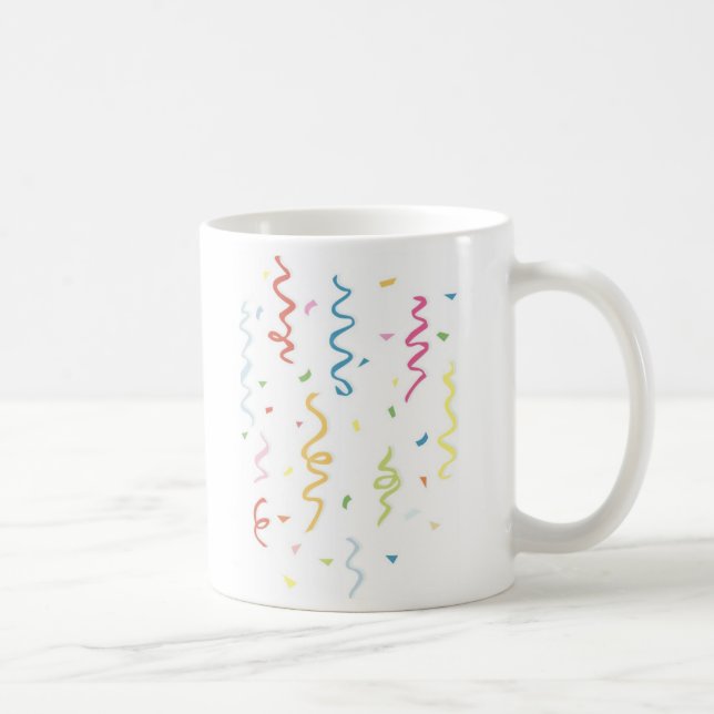 Colorful Confetti and Streamers Coffee Mug (Right)