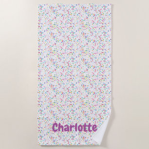 Colorful confetti beach towel
