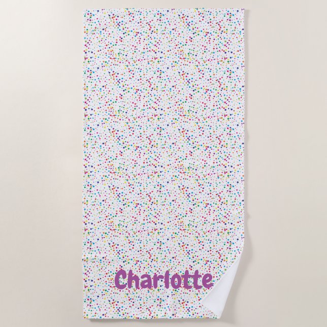 Colorful confetti beach towel (Front)