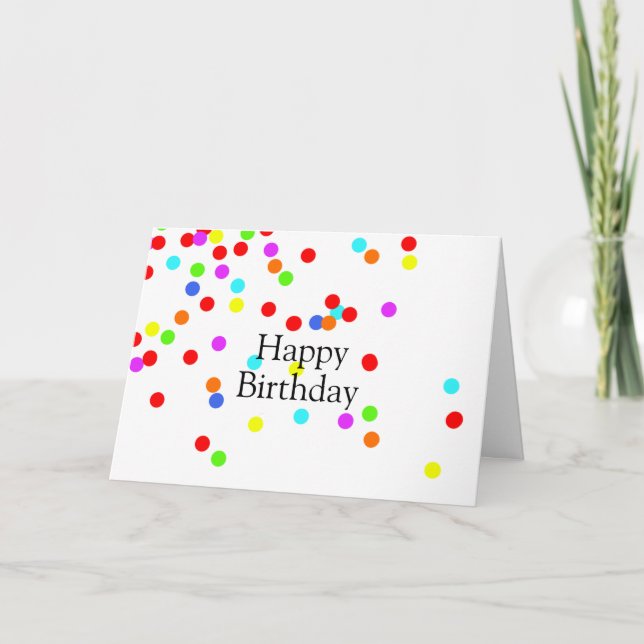 Colorful Confetti Birthday Card (Front)