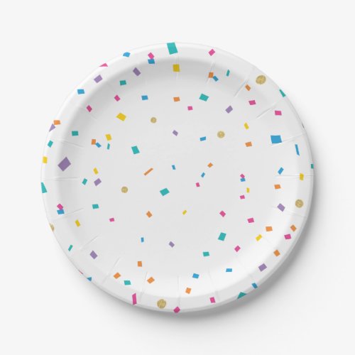 Colorful Confetti Birthday Celebration Paper Plates