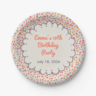 Colorful Confetti Birthday Paper Plates