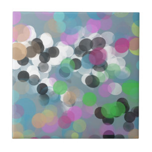 Colorful Confetti Bokeh Dots Ceramic Tile