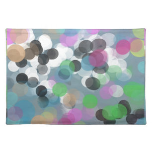 Colorful Confetti Bokeh Dots Cloth Placemat