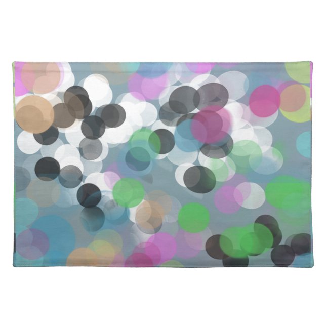 Colorful Confetti Bokeh Dots Cloth Placemat (Front)