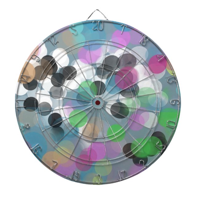 Colorful Confetti Bokeh Dots Dartboard (Front)