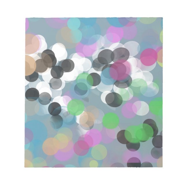 Colorful Confetti Bokeh Dots Notepad (Front)