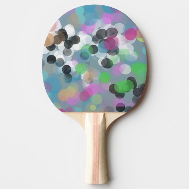 Colorful Confetti Bokeh Dots Ping-Pong Paddle (Front)