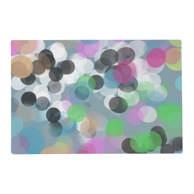 Colorful Confetti Bokeh Dots Placemat (Front)