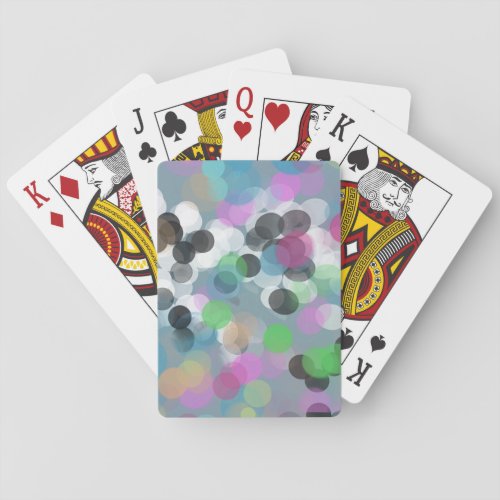 Colorful Confetti Bokeh Dots Poker Cards