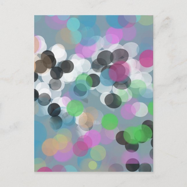 Colorful Confetti Bokeh Dots Postcard (Front)