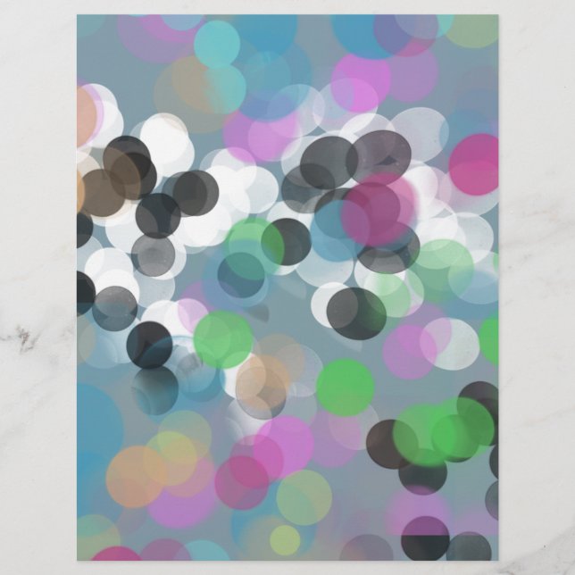 Colorful Confetti Bokeh Dots Scrapbook Paper (Front)