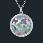 Colorful Confetti Bokeh Dots Silver Plated Necklace<br><div class="desc">A happy bokeh dotted custom graphic design,  ideal for bringing a bouncy warmth to holiday and party stationary,  along with all of your home decor and gift giving selections. Enjoy!</div>