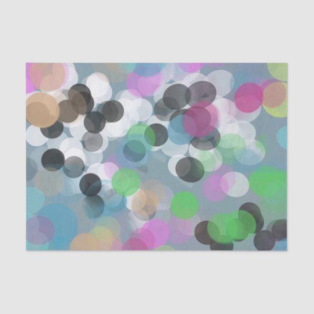 Colorful Confetti Bokeh Dots Tissue Paper (Front)