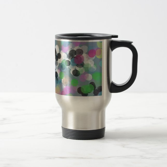 Colorful Confetti Bokeh Dots Travel Mug (Right)