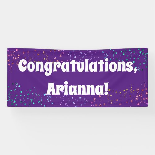 Colorful Confetti Bright Purple Congratulations Banner