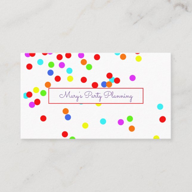 Colorful Confetti Business Card (Front)