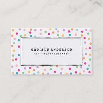 Colorful Confetti | Business Cards by FINEandDANDY at Zazzle