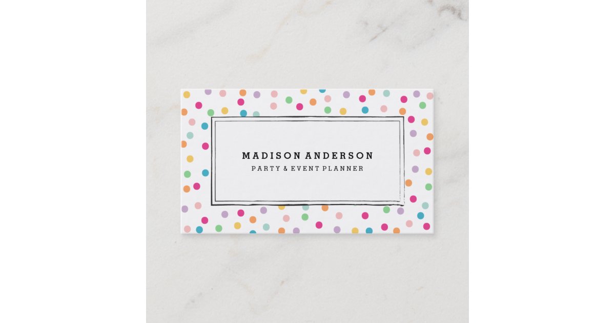 Colorful Confetti Business Cards Zazzle