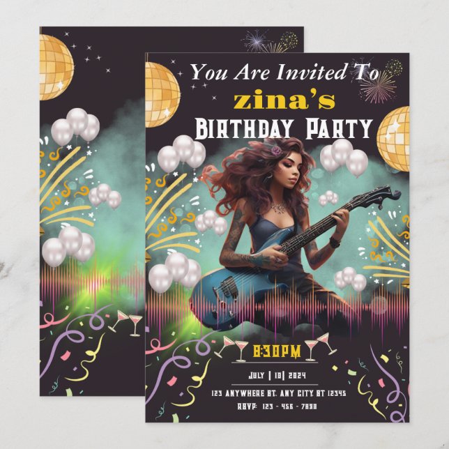 Colorful Confetti Celebration Birthday Invitation (Front/Back)
