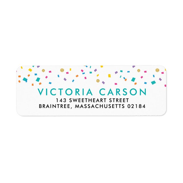 Colorful Confetti Celebration Label (Front)