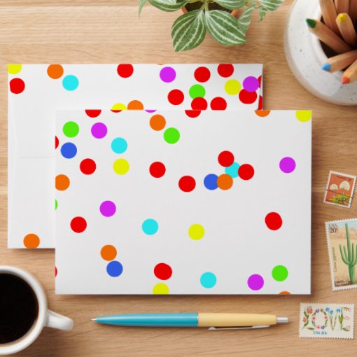 Colorful Confetti Children’s Birthday Party Envelope | Zazzle