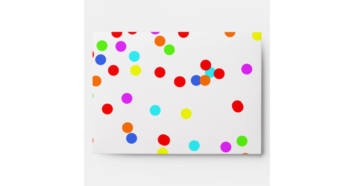 Colorful Confetti Children’s Birthday Party Envelope | Zazzle