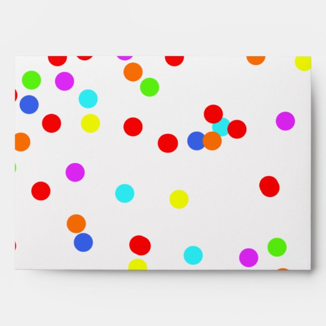 Colorful Confetti Children’s Birthday Party Envelope (Front)