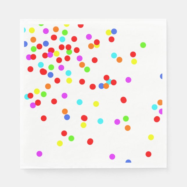Colorful Confetti Children’s Birthday Party Napkins (Front)