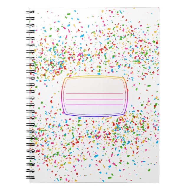 Colorful confetti compositon notebook (Front)
