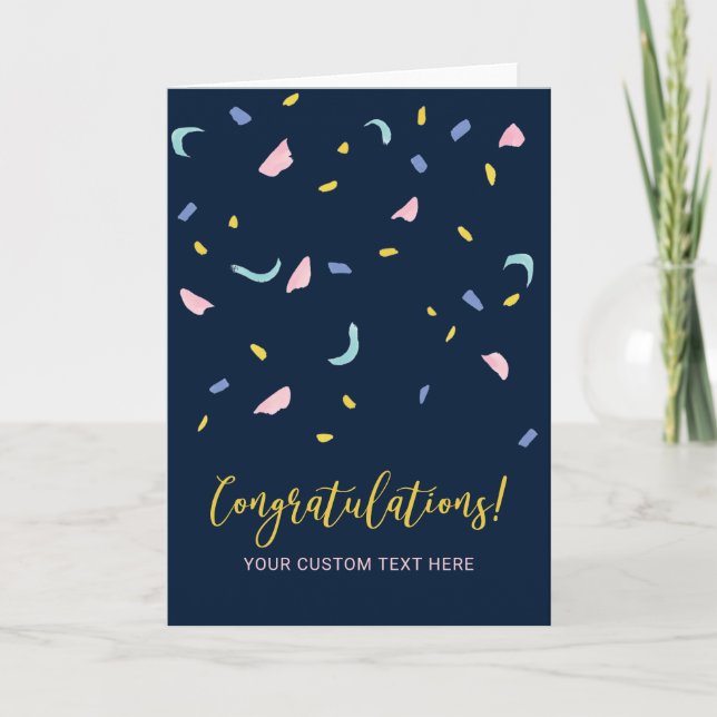 Colorful Confetti Congratulations Greeting Card (Front)
