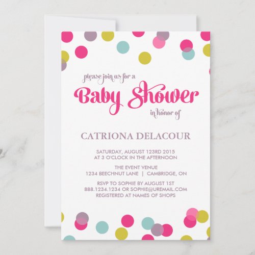 COLORFUL CONFETTI DOTS | BABY SHOWER INVITATION