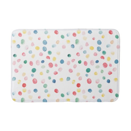 Colorful Confetti Dots Blue Red Yellow Green Pink Bath Mat