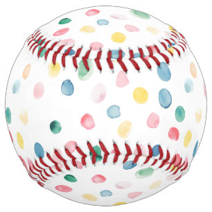 Colorful Confetti Dots Blue Red Yellow Green Pink Softball