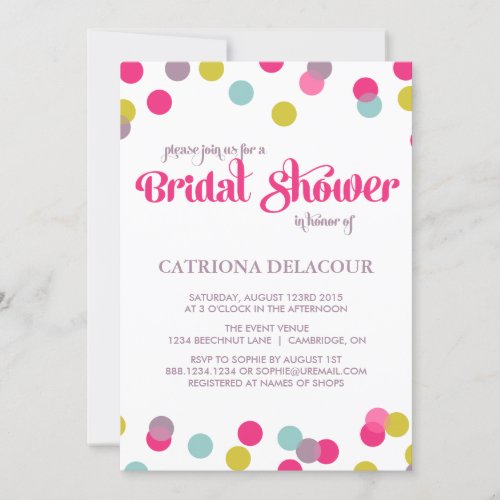 COLORFUL CONFETTI DOTS | BRIDAL SHOWER INVITATION