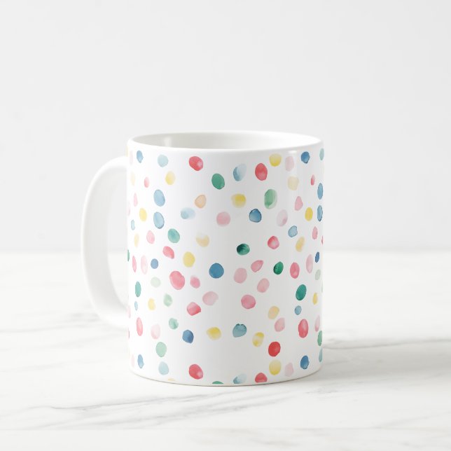 Colorful Confetti Dots Coffee Mug (Front Left)