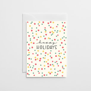 Colorful Confetti Dots Cream Paper Holiday Card