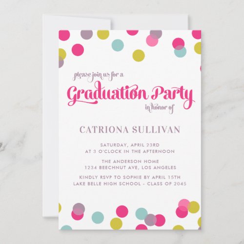 COLORFUL CONFETTI DOTS | GRADUATION INVITATION