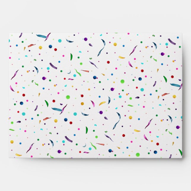 Colorful Confetti Dots Party Envelope (Front)