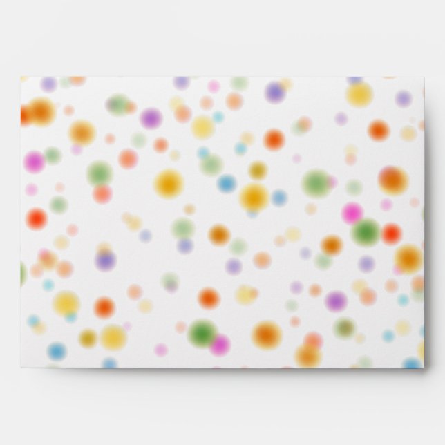 Colorful Confetti Dots Party Envelope (Front)