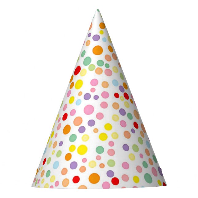 Colorful Confetti Dots Party Hat (Front)
