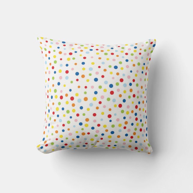 Colorful Confetti Dots Throw Pillow (Front)