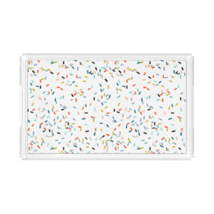 Colorful Confetti Fall Pattern Acrylic Tray